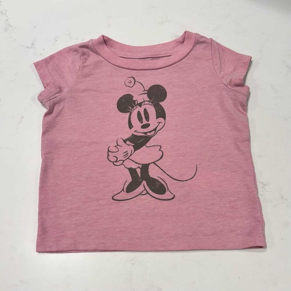 Disney Baby Pink Minnie Mouse Organic Cotton Blend T-Shirt 6-9 Months